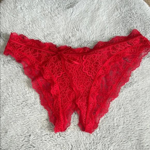 Victoria's Secret Dream Angels Lace Crotchless Cheekini Panty M - Picture 3 of 8